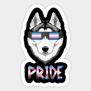 Siberian Husky Transgender Flag Lgbt Sticker